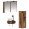 vidaXL Ensemble d'armoire de salle de bain 4 pcs Bois ancien