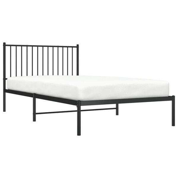 vidaXL Cadre de lit métal sans matelas avec tête de lit noir 107x203cm