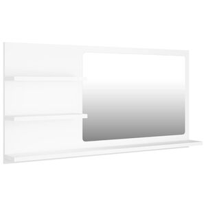 vidaXL Miroir de salle de bain blanc 90x10,5x45 cm bois d&rsquo;ing&eacute;nierie