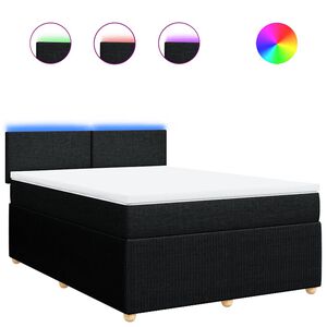 vidaXL Sommier &agrave; lattes de lit avec matelas Noir 160x200 cm Tissu