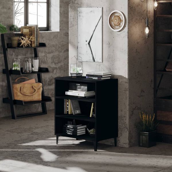 vidaXL Buffet noir 57x35x70 cm bois d’ingénierie
