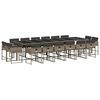 vidaXL Ensemble &agrave; manger de jardin 17 pcs et coussins r&eacute;sine tress&eacute;e