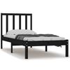 vidaXL Cadre de lit sans matelas noir bois de pin massif 90x200 cm