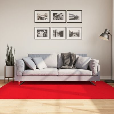 vidaXL Tapis OVIEDO à poils courts rouge 140x200 cm