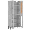 vidaXL Buffet haut Gris b&eacute;ton 69,5x34x180 cm Bois d'ing&eacute;nierie