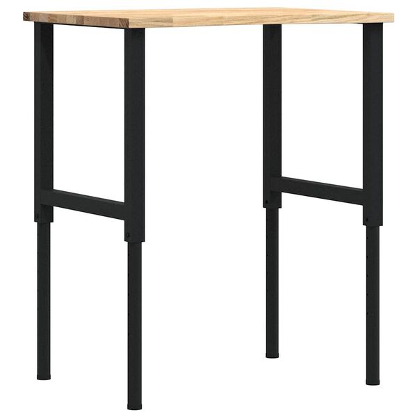 vidaXL &Eacute;tabli 80x60x(71,5-98) cm bois de ch&ecirc;ne massif