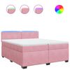 vidaXL Sommier &agrave; lattes de lit avec matelas Rose 200x200 cm Velours