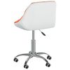 vidaXL Chaise pivotante de salle &agrave; manger Orange et blanc Similicuir