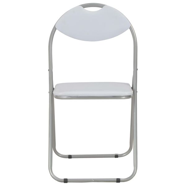 vidaXL Chaises pliantes &agrave; manger lot de 4 blanc similicuir
