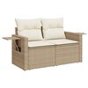 vidaXL Salon de jardin avec coussins 5 pcs beige r&eacute;sine tress&eacute;e