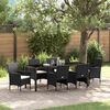 vidaXL Ensemble de salle à manger pour jardin 7 pcs Noir polyrotin