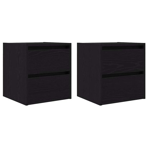 vidaXL Tables de chevet murales 2 pcs ch&ecirc;ne noir 38x34x40 cm