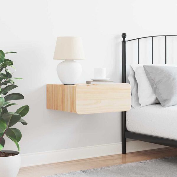 vidaXL Table de chevet Marron 39 x 34 x 16,5 cm Bois massif en pin