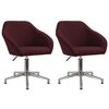 vidaXL Chaises pivotantes &agrave; manger lot de 2 violet tissu