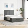 VidaXL Cadre de lit ottoman avec matelas gris fonc&eacute; 140x200 cm tissu