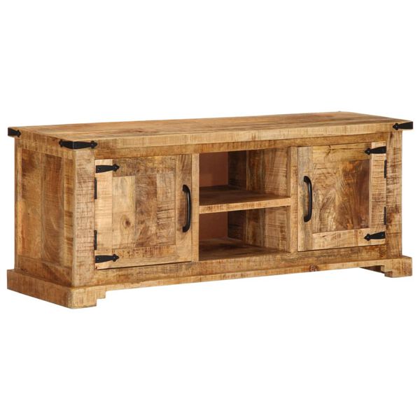 vidaXL Meuble TV 110x35x45 cm bois massif de manguier brut
