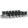 vidaXL Ensemble &agrave; manger de jardin 17 pcs noir textil&egrave;ne