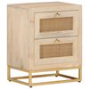 vidaXL Table de chevet 40x30x50 cm bois massif manguier et fer