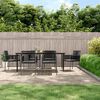 vidaXL Ensemble &agrave; manger de jardin coussins 7 pcs noir rotin et acier