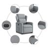 vidaXL Fauteuil inclinable &eacute;lectrique gris clair tissu