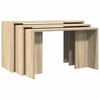 vidaXL Tables gigognes 3 pcs ch&ecirc;ne sonoma bois d'ing&eacute;nierie