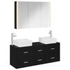 vidaXL Ensemble de mobilier de salle de bain 4 pcs Ch&ecirc;ne noir