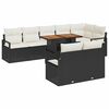 vidaXL Ensemble de canap&eacute; de jardin avec coussin 9 pcs Noir et Cr&egrave;me