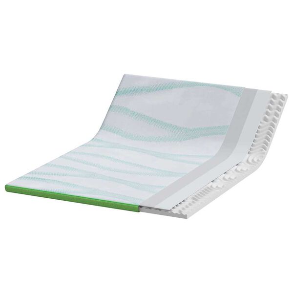 vidaXL Surmatelas Blanc et vert 140 x 200 cm Tissu Jacquard