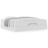 VidaXL Cadre de lit ottoman avec matelas blanc 160x200 cm similicuir