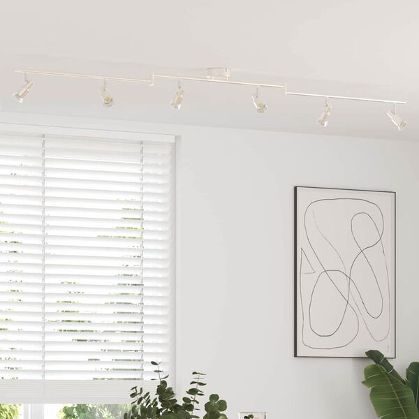 vidaXL Spot de plafond Nickel brossé 176.5 x 9.5 x 14 cm Acier