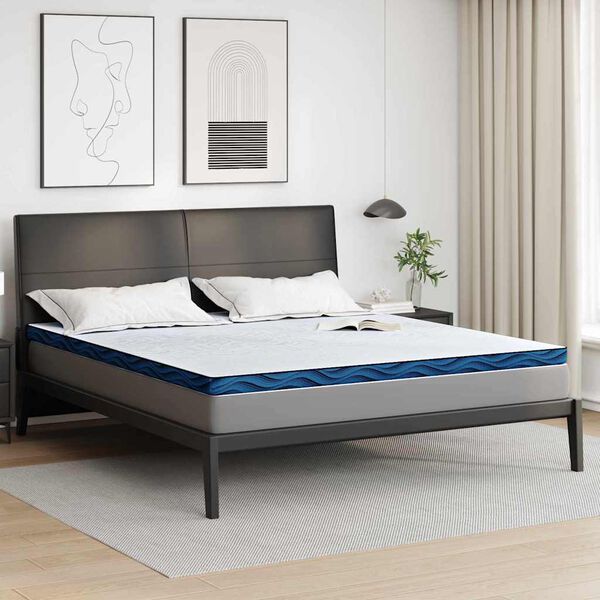 vidaXL Surmatelas Blanc 200 x 200 cm Tissu jacquard