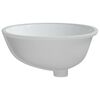 vidaXL &Eacute;vier de salle de bain blanc 47x39x21 cm ovale c&eacute;ramique