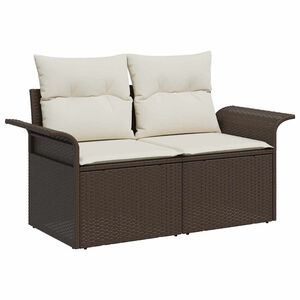 vidaXL Canapé de jardin avec coussin Marron 141 x 62 x 69 cm polyrotin