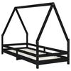 vidaXL Cadre de lit pour enfants noir 90x200 cm bois de pin massif