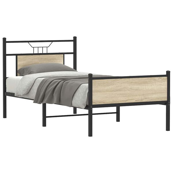 vidaXL Cadre de lit sans matelas chêne sonoma 75x190 cm