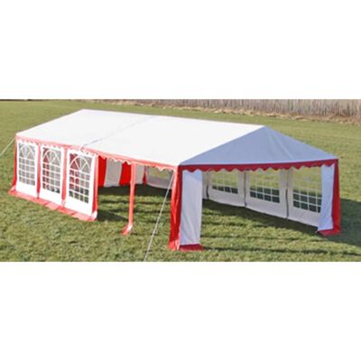 vidaXL Dessus de tente de réception avec panneaux 10x5m Rouge et blanc
