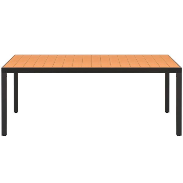 vidaXL Ensemble &agrave; Manger de jardin 7pcs PVC r&eacute;sine tress&eacute;e noir marron