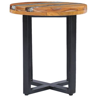 vidaXL Table basse 40x45 cm Bois de teck massif et polyrésine