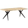 vidaXL Table de salle &agrave; manger 200x90x76 cm Bois de manguier brut