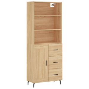 vidaXL Buffet haut Ch&ecirc;ne sonoma 69,5x34x180 cm Bois d'ing&eacute;nierie