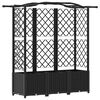 vidaXL Lit &Eacute;lev&eacute; avec Treillis et Toit Noir 163 x 40 x 138 cm PP