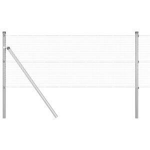 vidaXL Cl&ocirc;ture en fil soud&eacute; pour sol 25 x 0,4 m Argent&eacute; Maille
