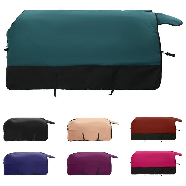 vidaXL Couverture &Eacute;quine Vert fonc&eacute; et noir 95 cm Polyester