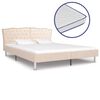 vidaXL Lit avec matelas &agrave; m&eacute;moire de forme Beige Tissu 180x200 cm