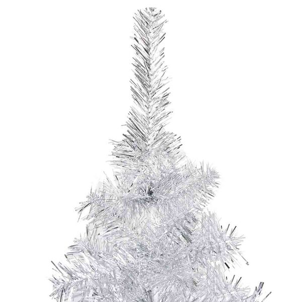 vidaXL Arbre de No&euml;l artificiel pr&eacute;-&eacute;clair&eacute;/boules argent&eacute; 240 cm PET