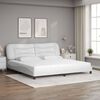 vidaXL Lit avec matelas Hvar blanc 200x200 cm similicuir