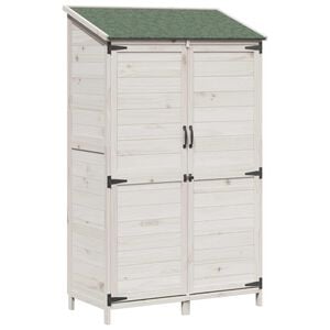 vidaXL Abri de jardin Blanc 106,5 x 56 x 176 cm Bois de Sapin Massif