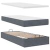 vidaXL Cadre de lit ottoman avec matelas gris fonc&eacute; 200x200 cm velours