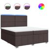 vidaXL Sommier &agrave; lattes de lit avec matelas Marron fonc&eacute; 200x200 cm
