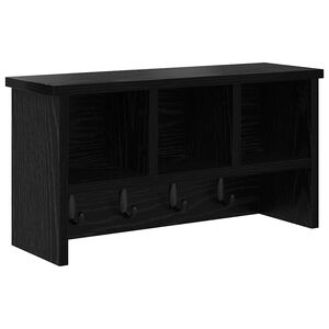 vidaXL Porte-manteau mural avec &eacute;tag&egrave;re Ch&ecirc;ne noir 50 x 16 x 26 cm